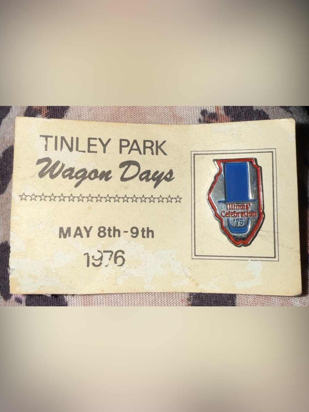 Tinley Park Wagon Days Collectible Enamel Pin - Blue & Red